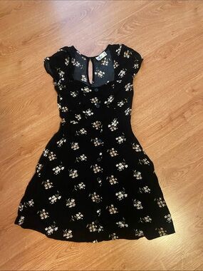 Hollister Black Floral Mini Dress